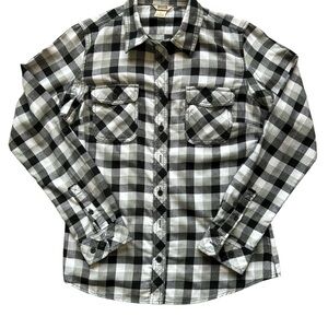 Duluth Trading Co Black, White and Gray Flannel Shirt.  Size M